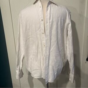 Ted Baker London White Jacquard Chevron Button Down‎ Shirt Large / Menswear